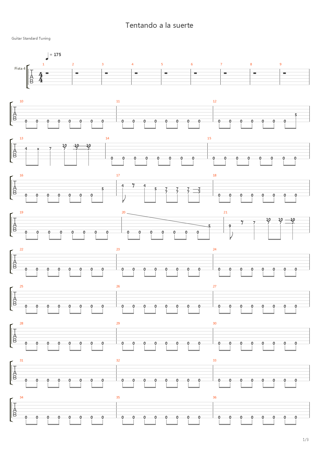 Tentando A La Suerte吉他谱