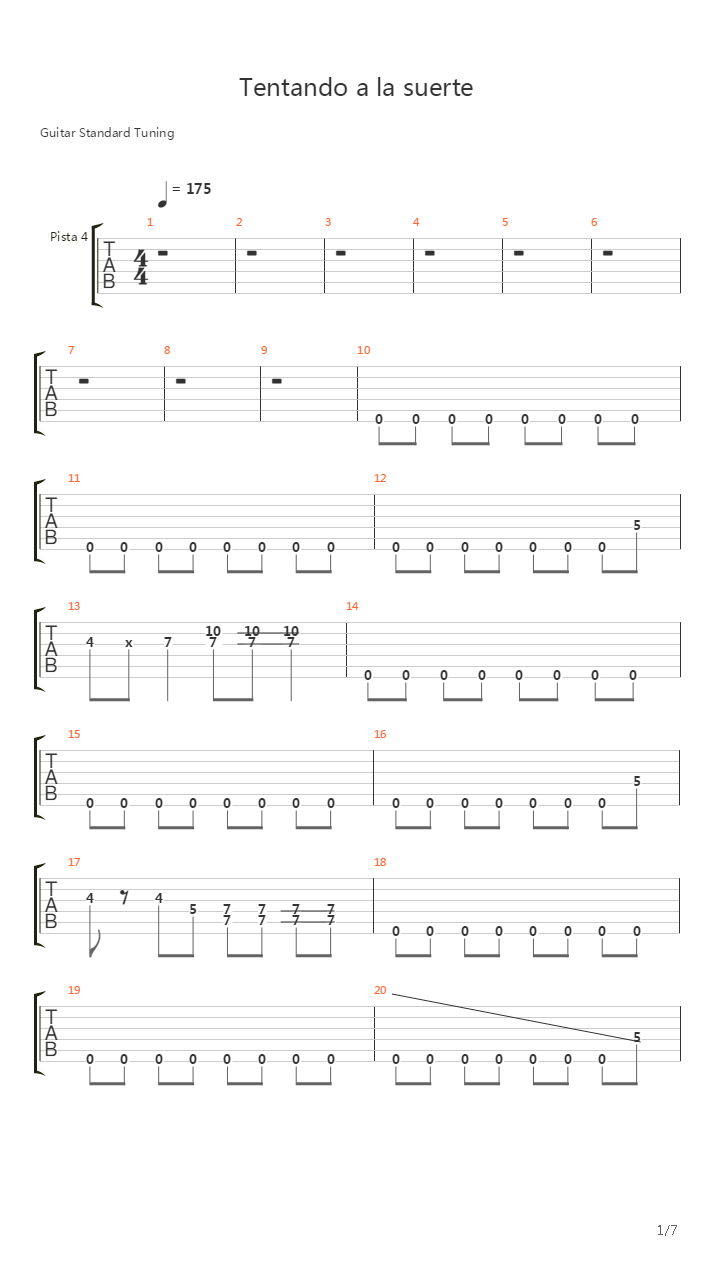 Tentando A La Suerte吉他谱
