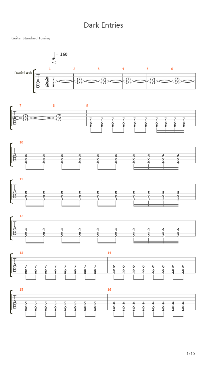 Dark Entries吉他谱