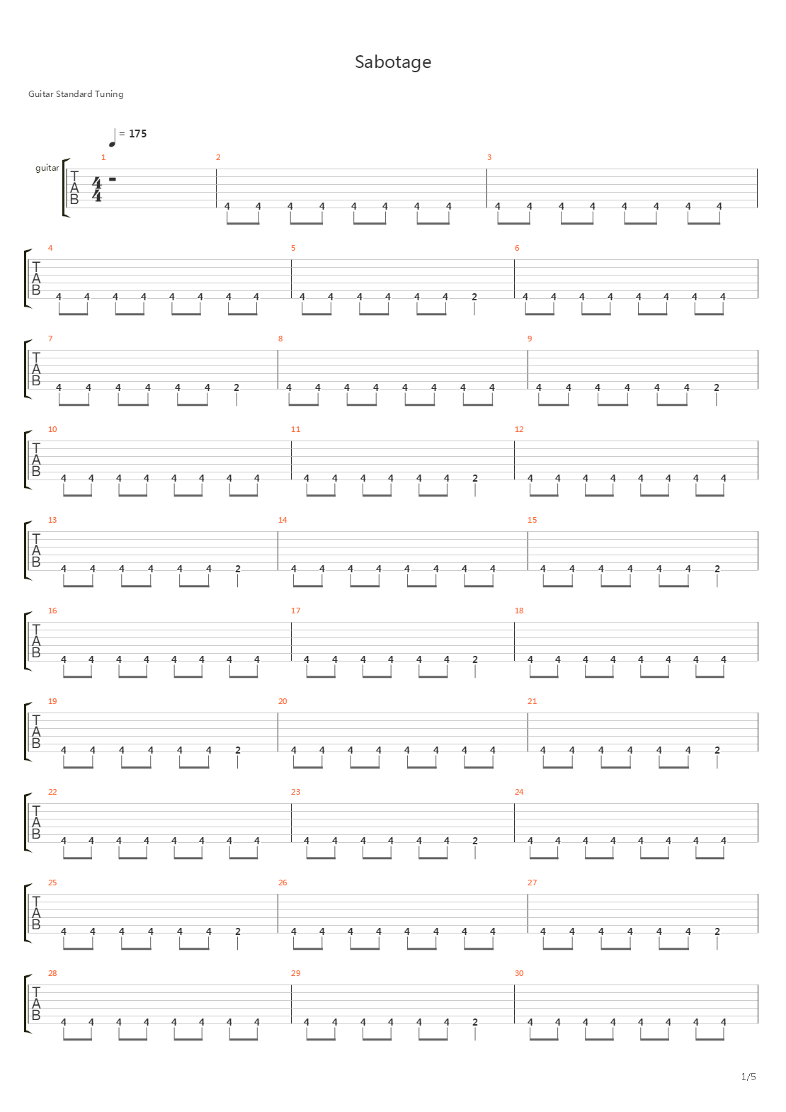 Sabotage吉他谱