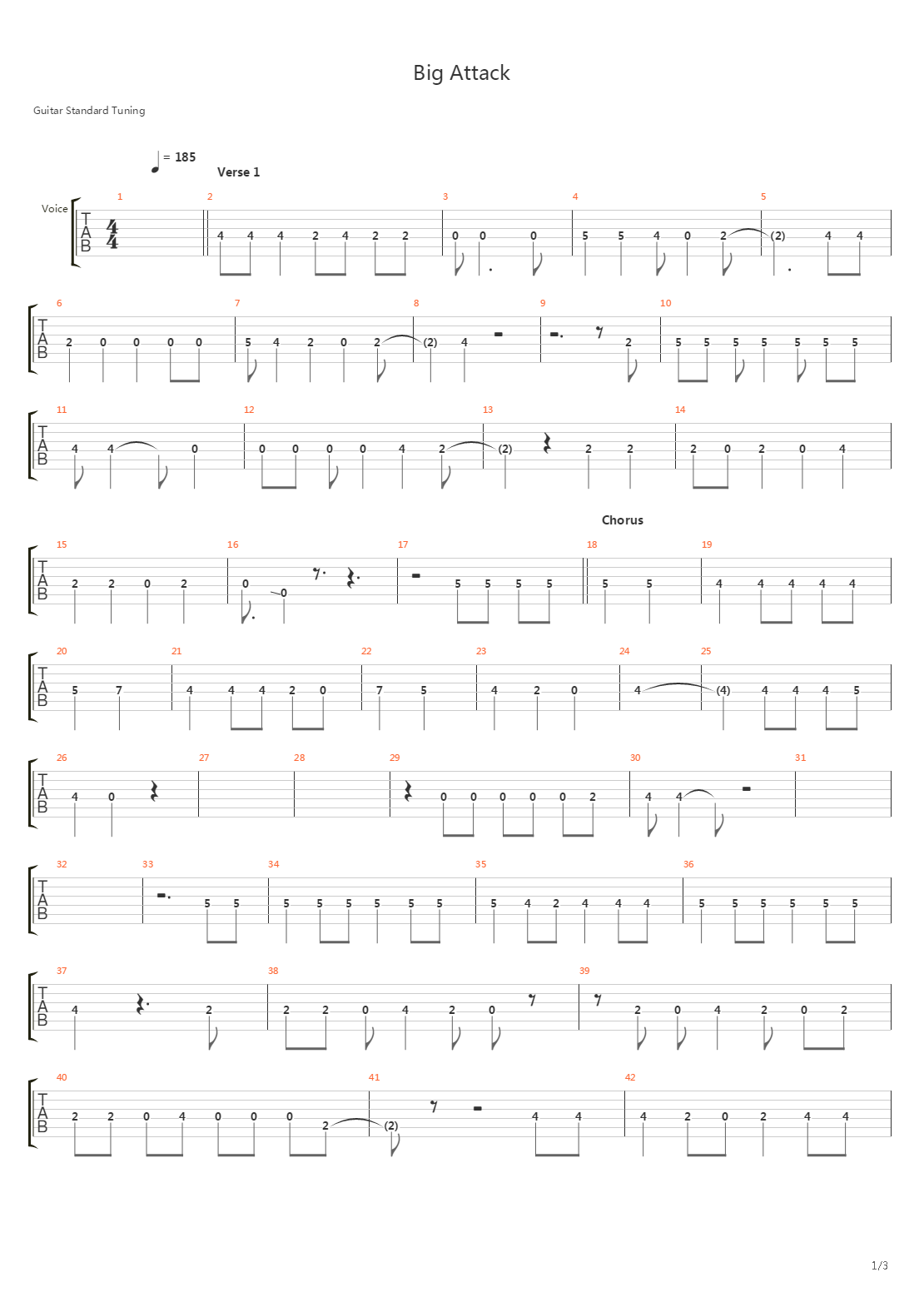 Big Attack吉他谱