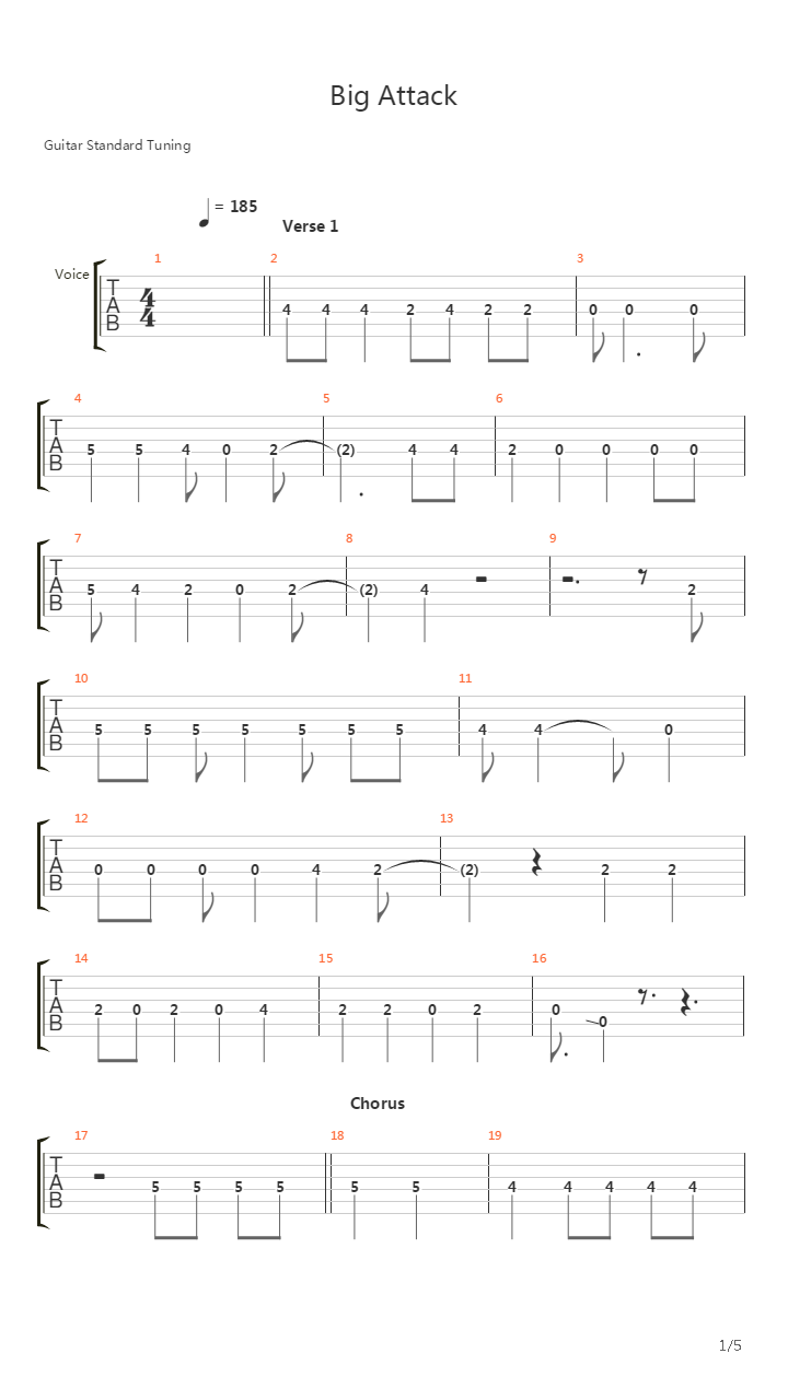 Big Attack吉他谱