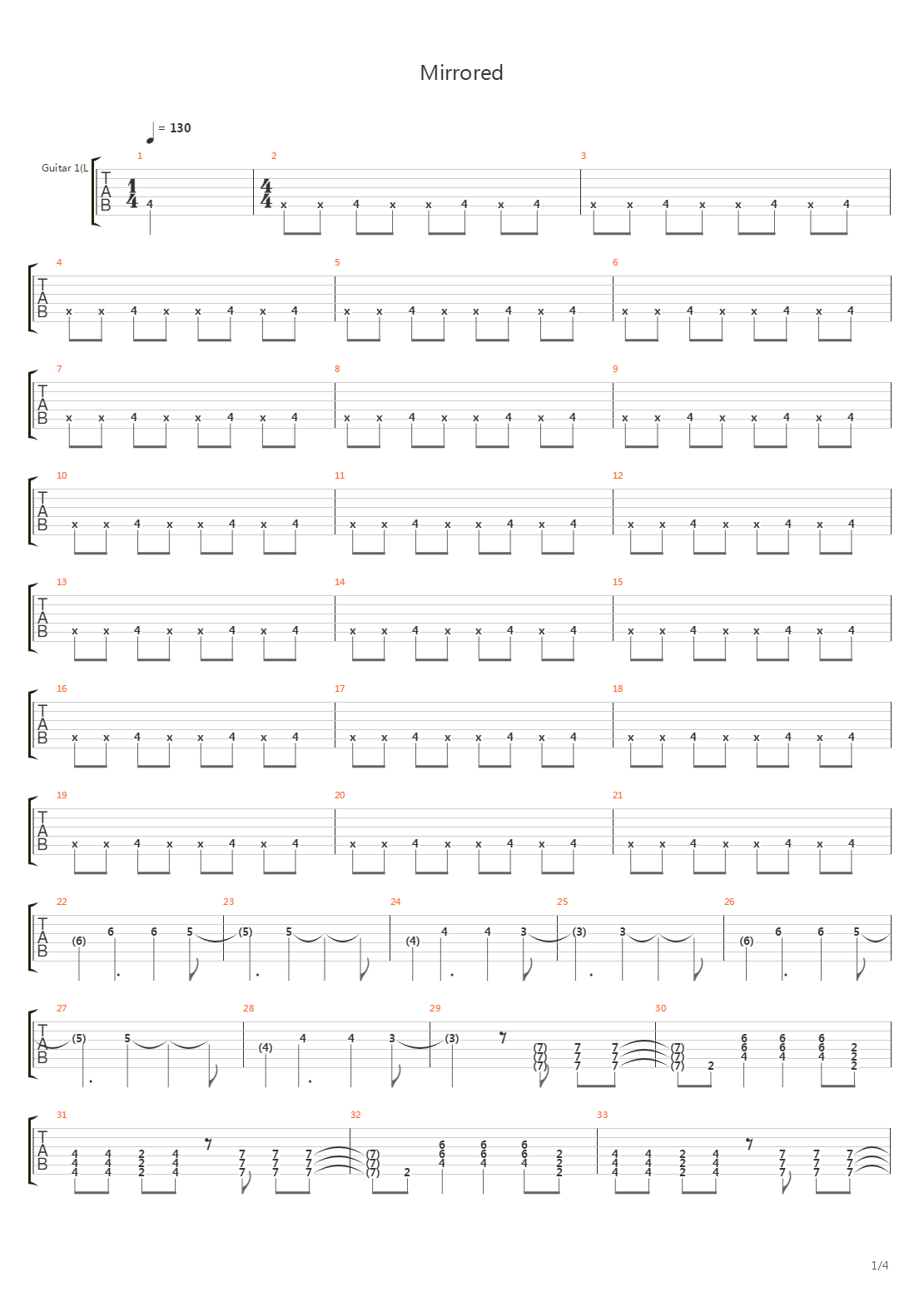 Mirrored吉他谱
