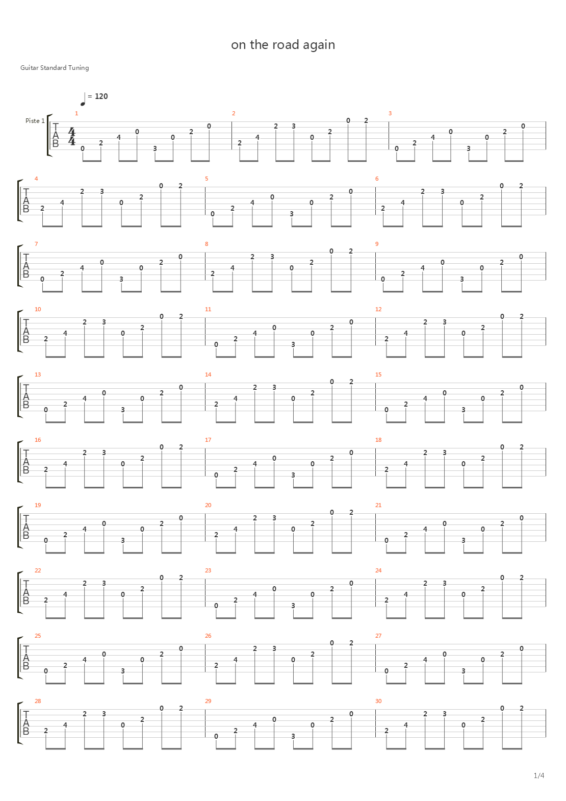 On The Road Again吉他谱