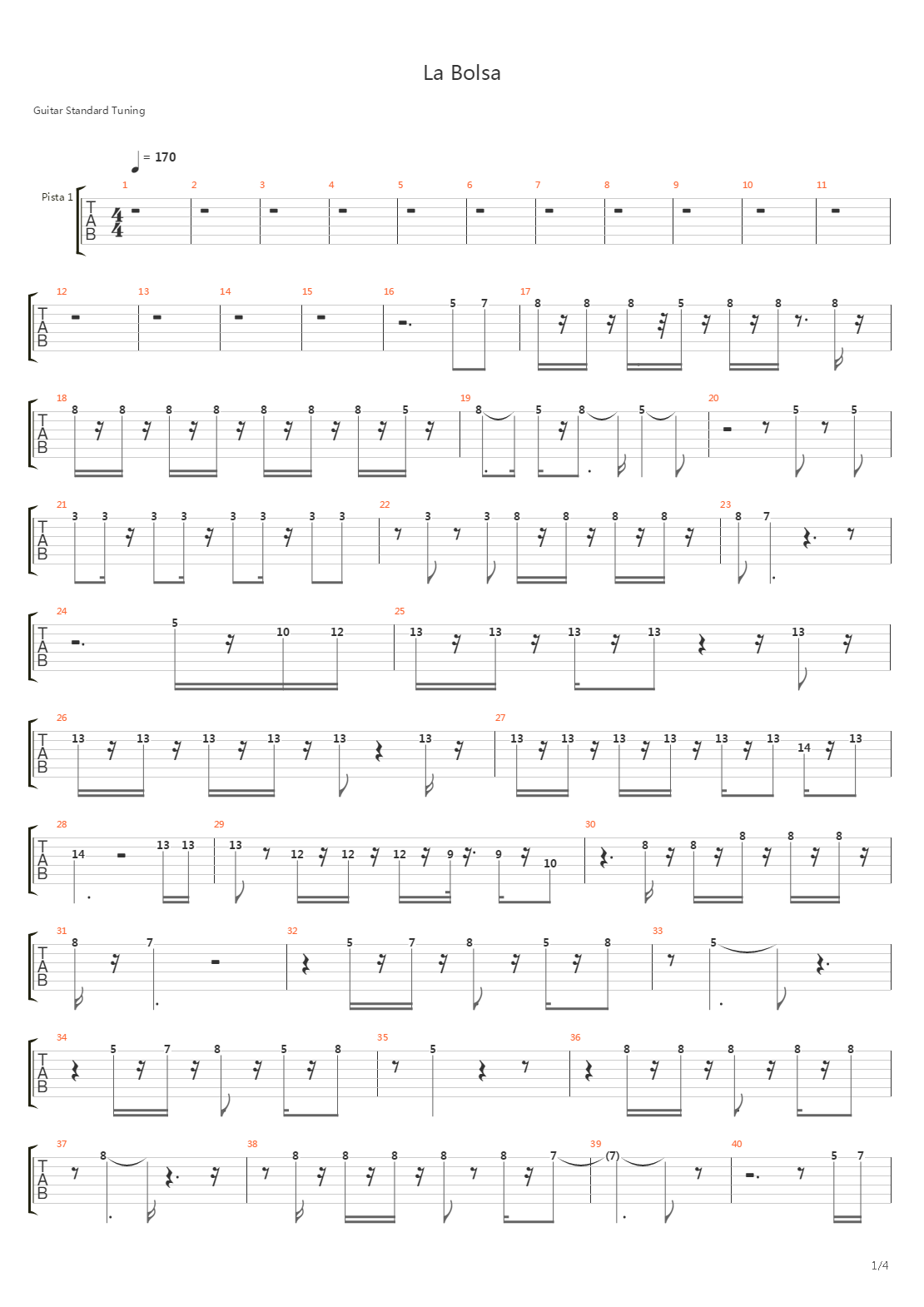 La Bolsa吉他谱