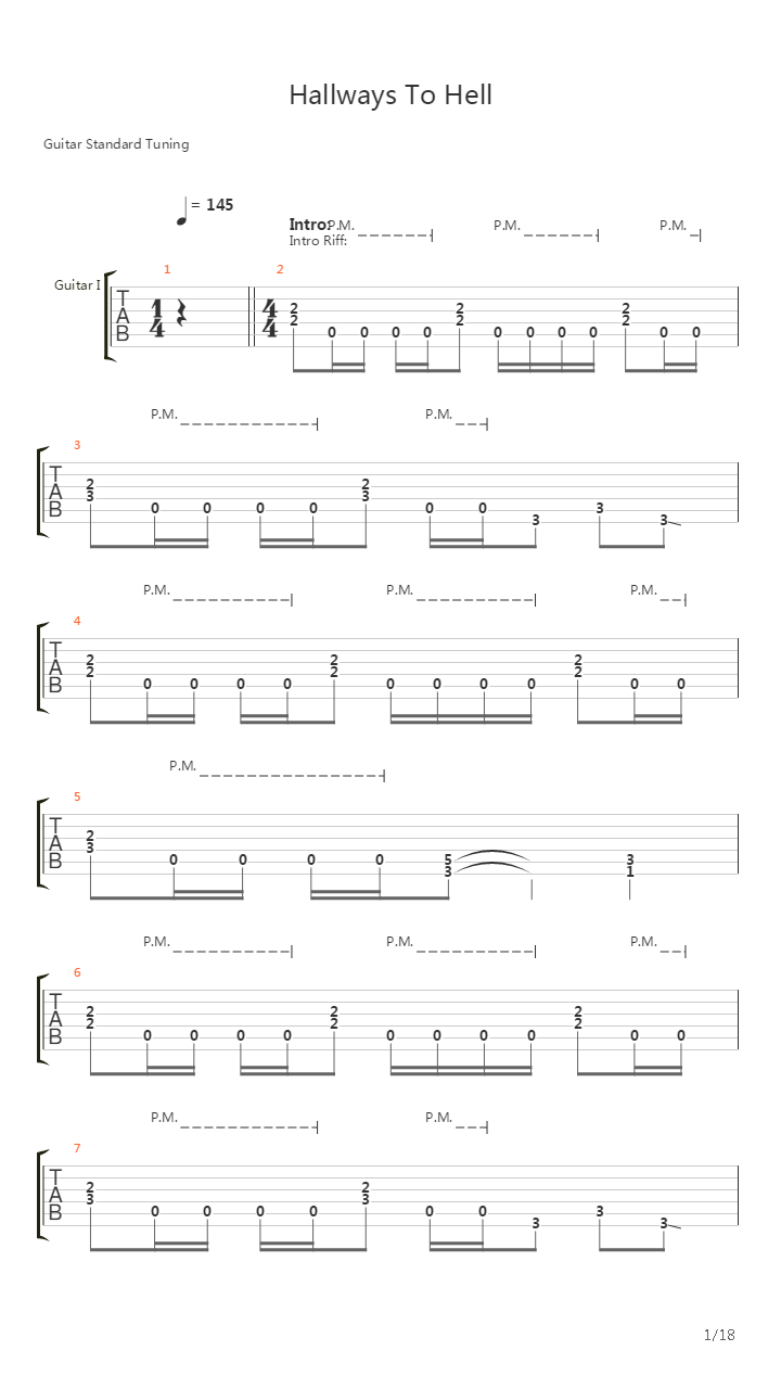 Hallways To Hell吉他谱