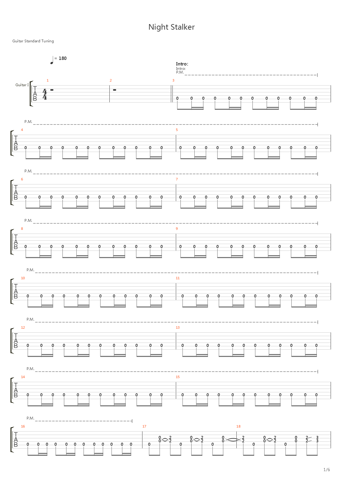 Night Stalker吉他谱
