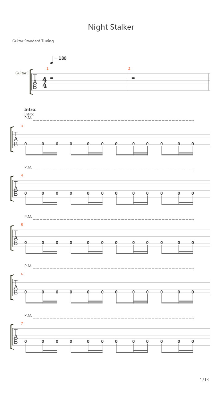 Night Stalker吉他谱