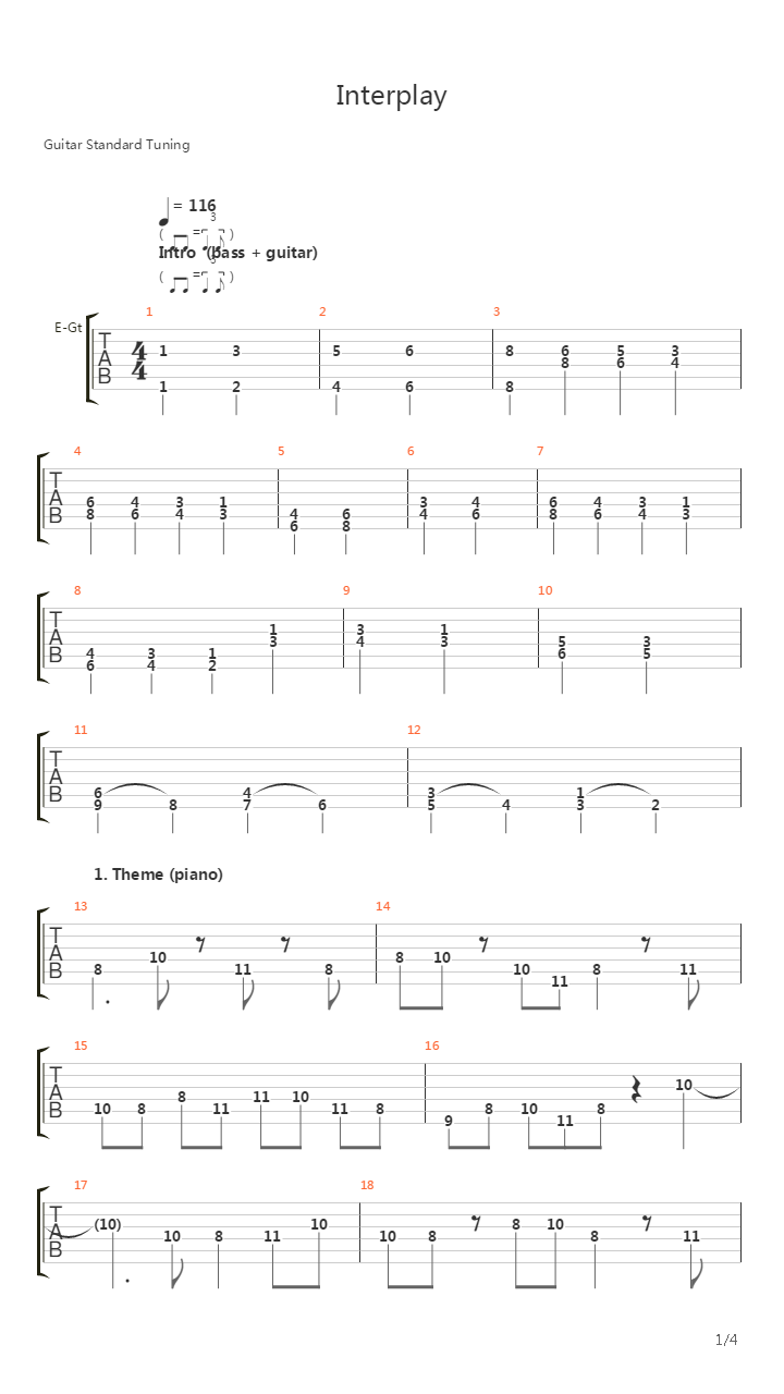 Interplay吉他谱