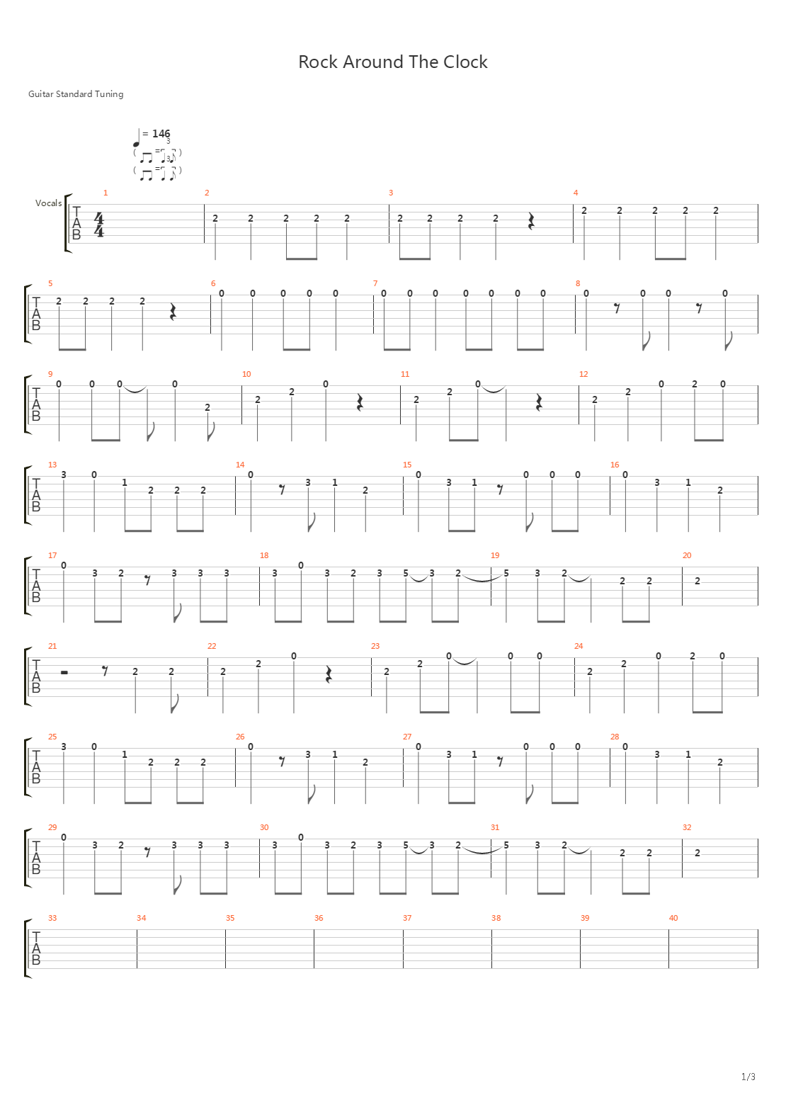 Rock Around The Clock吉他谱