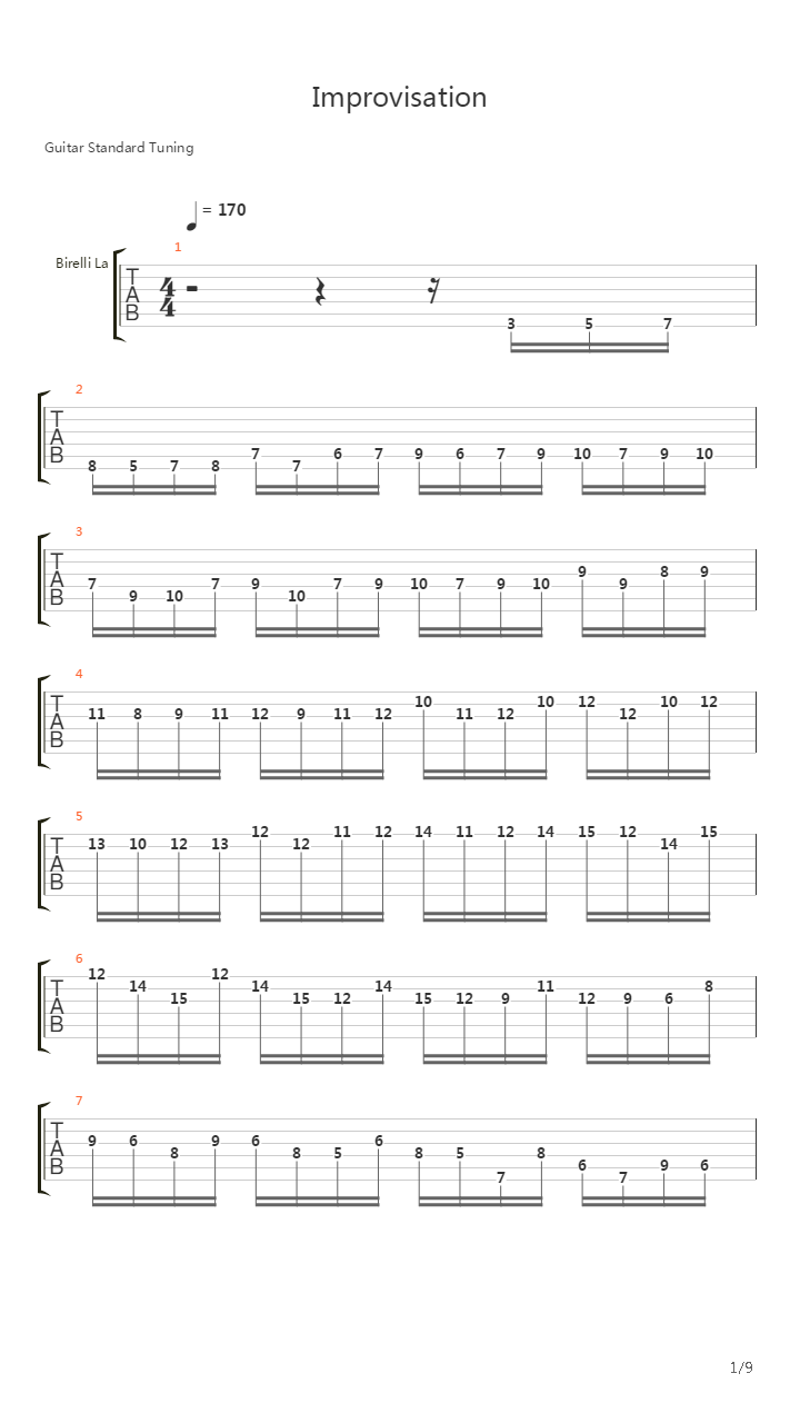 Improvisation (live in Italy & honestly)吉他谱