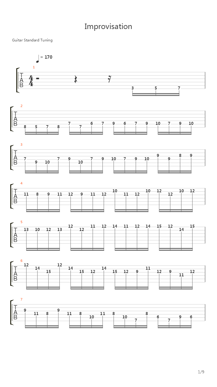 Improvisation吉他谱