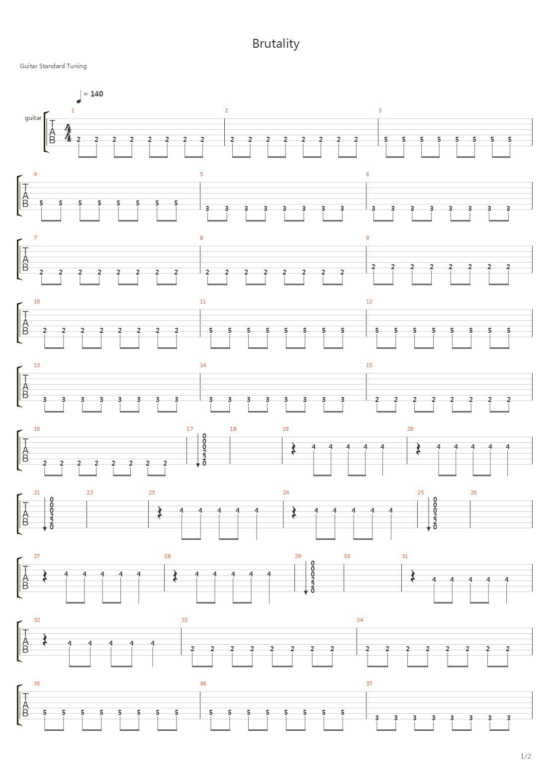 Brutality吉他谱
