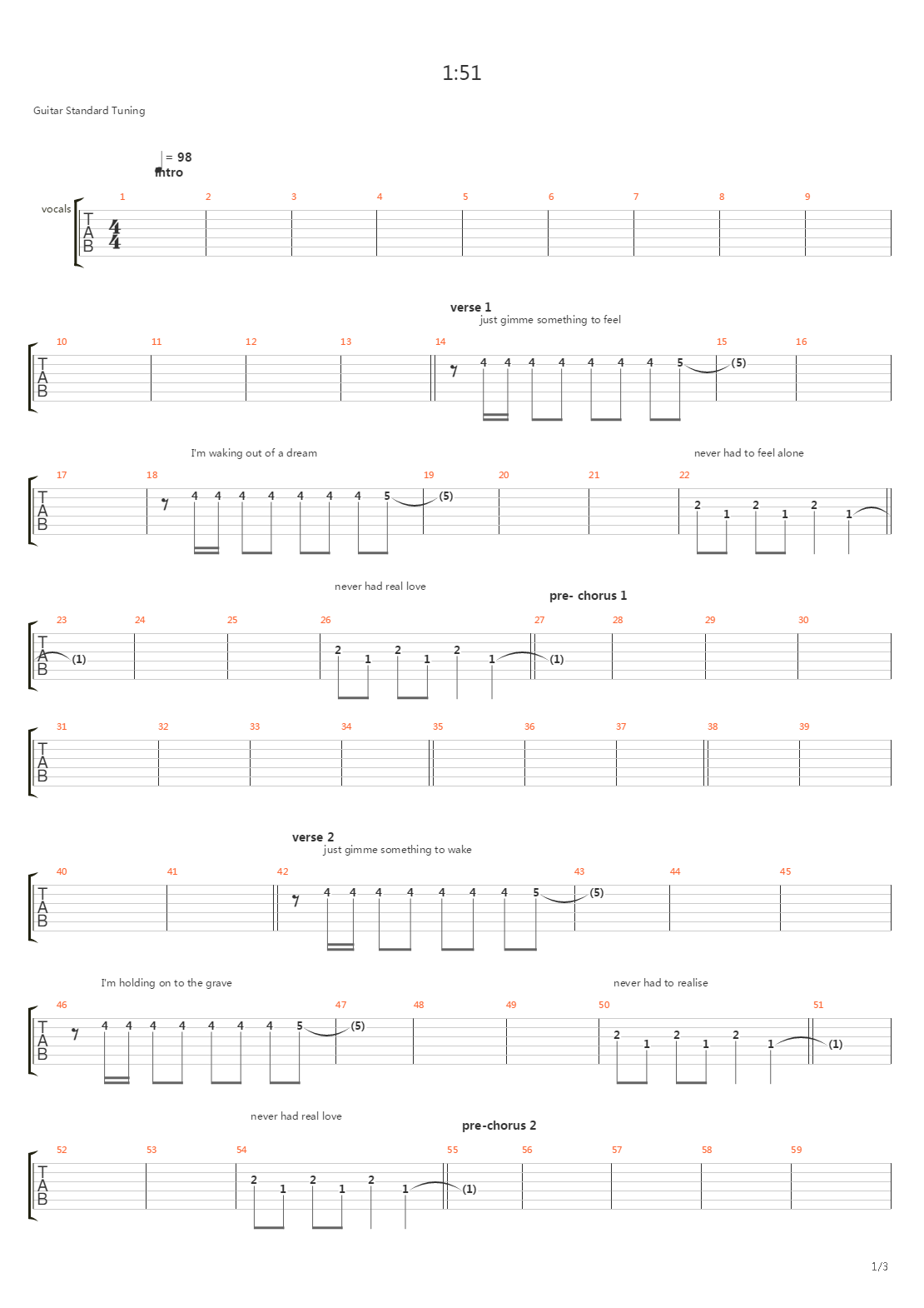 1 51吉他谱