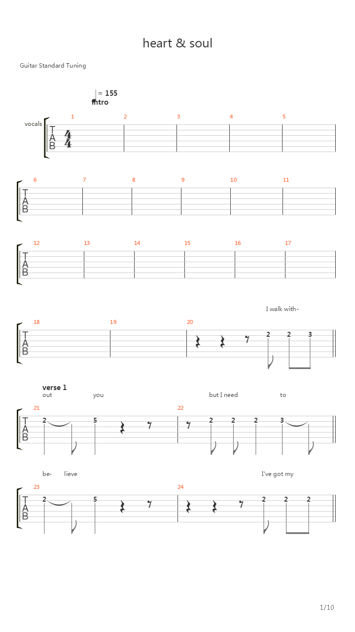 Heart And Soul吉他谱