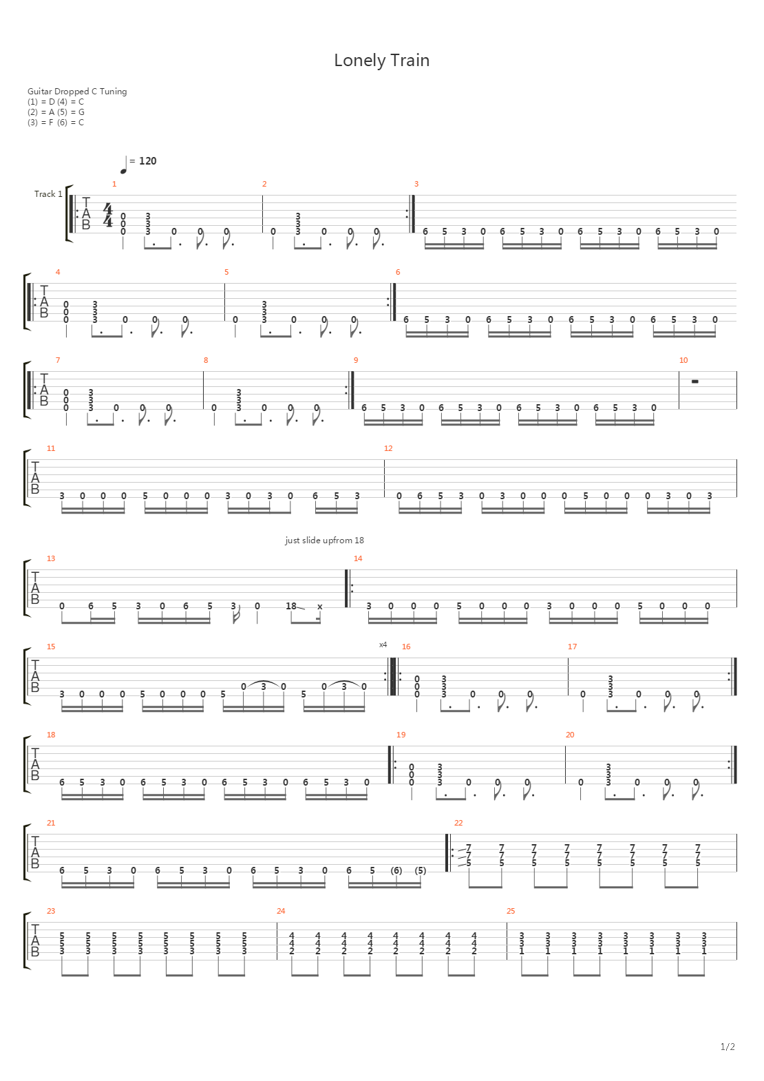 Lonely Train吉他谱