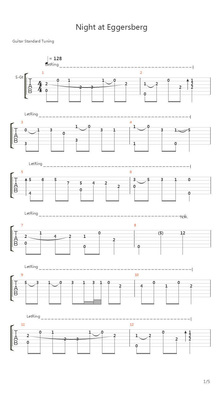 Night At Eggersberg吉他谱