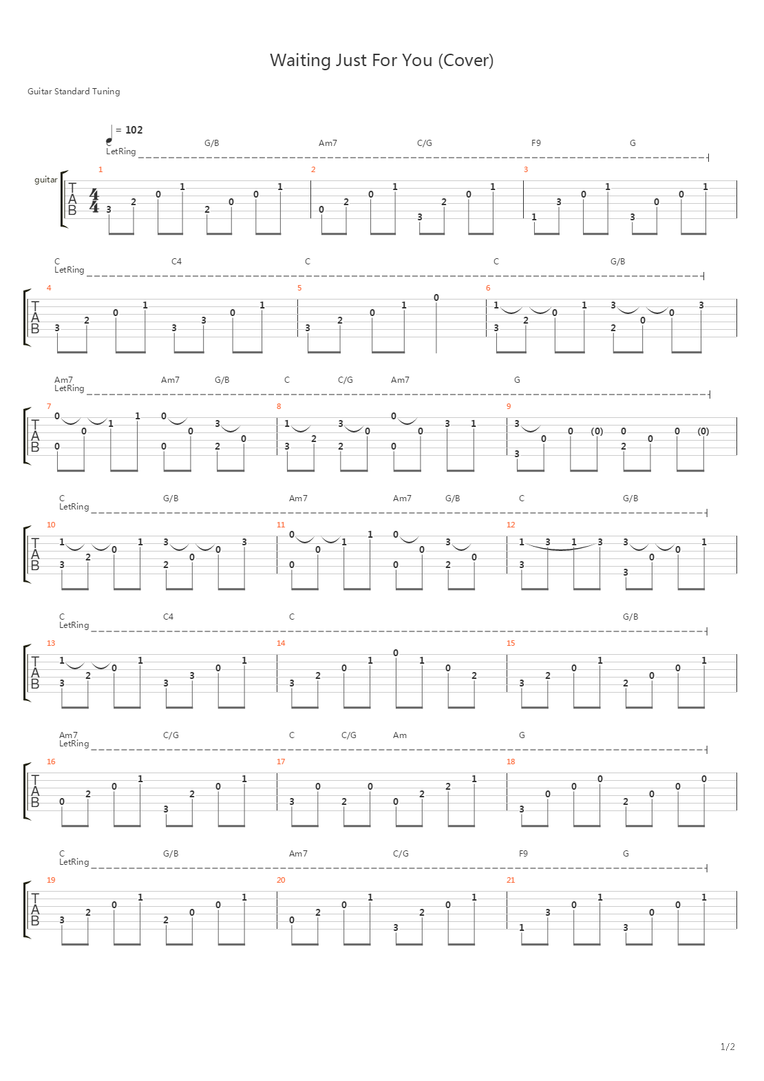 Waiting Just For You吉他谱