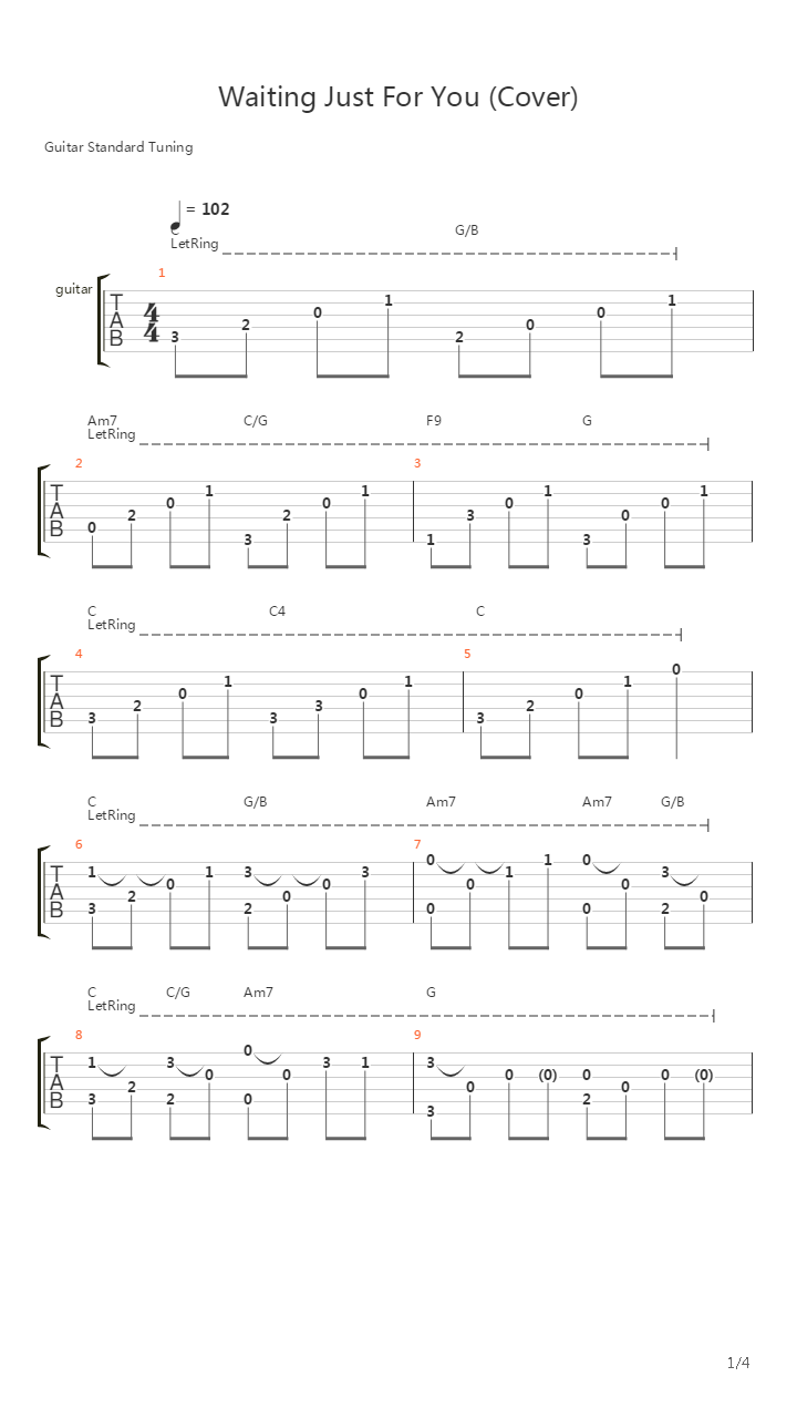 Waiting Just For You吉他谱