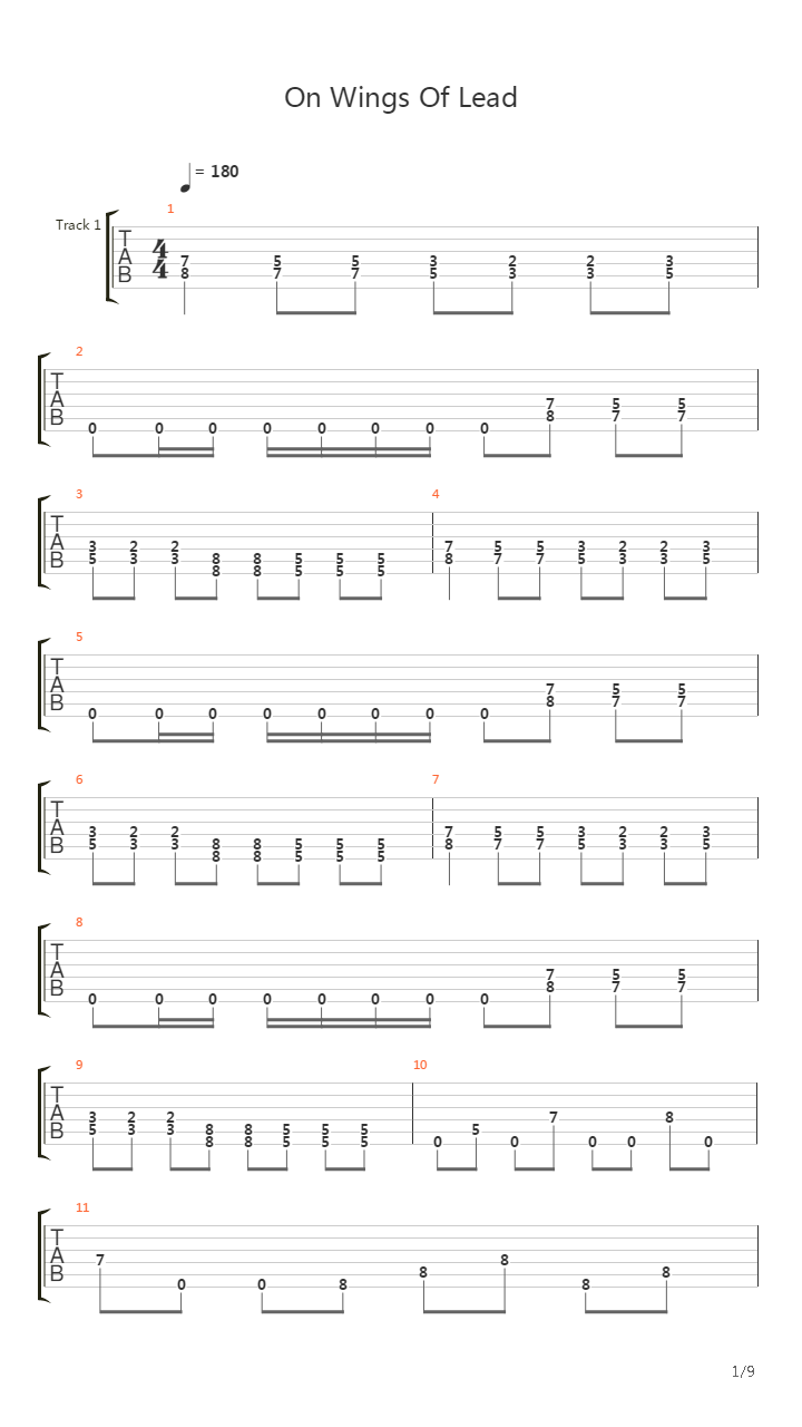 On Wings Of Lead吉他谱