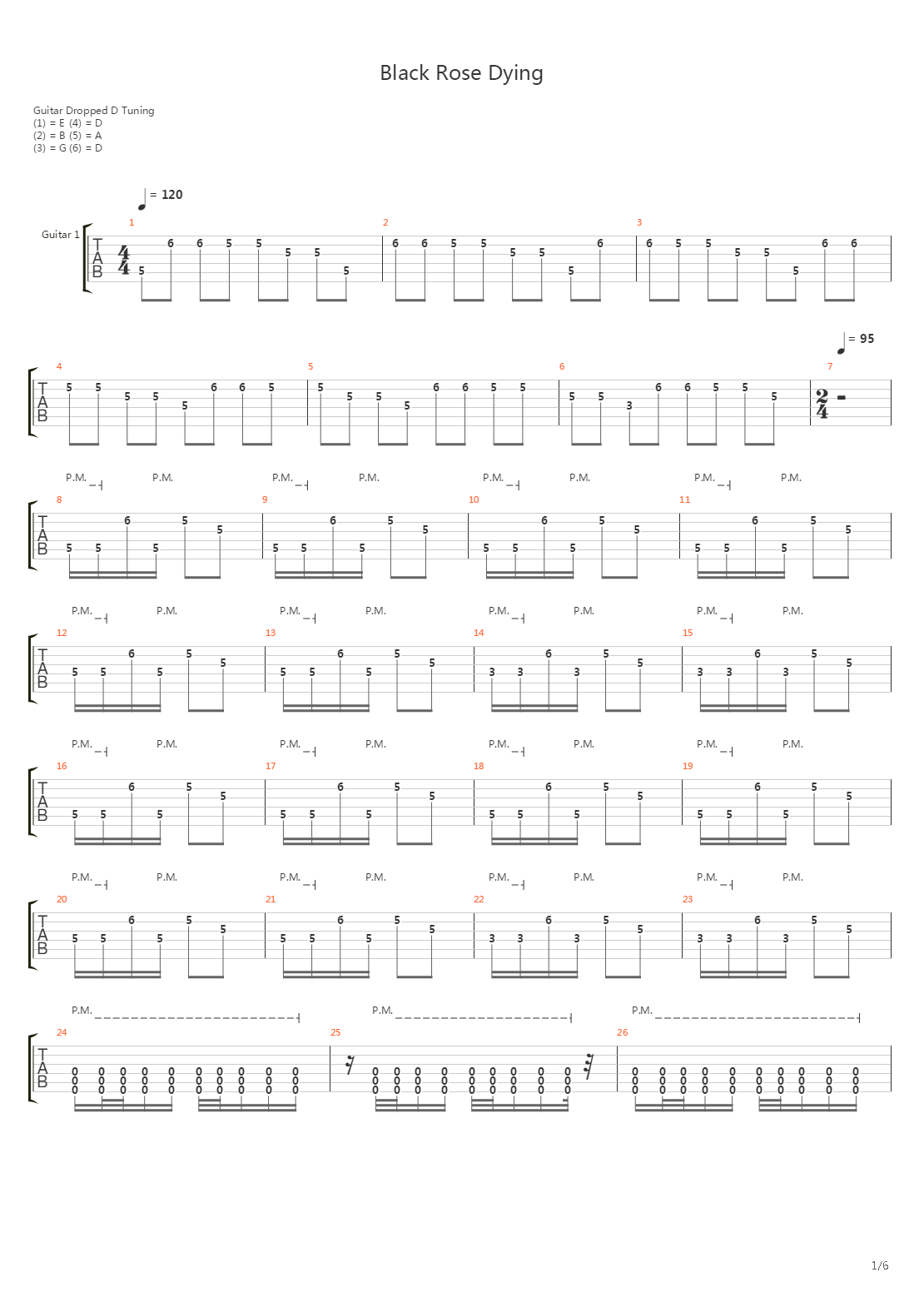 Black Rose Dying吉他谱