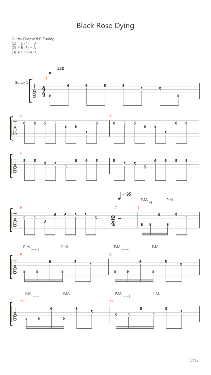 Black Rose Dying吉他谱