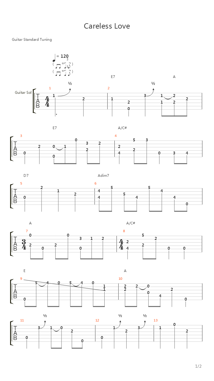Careless Love吉他谱