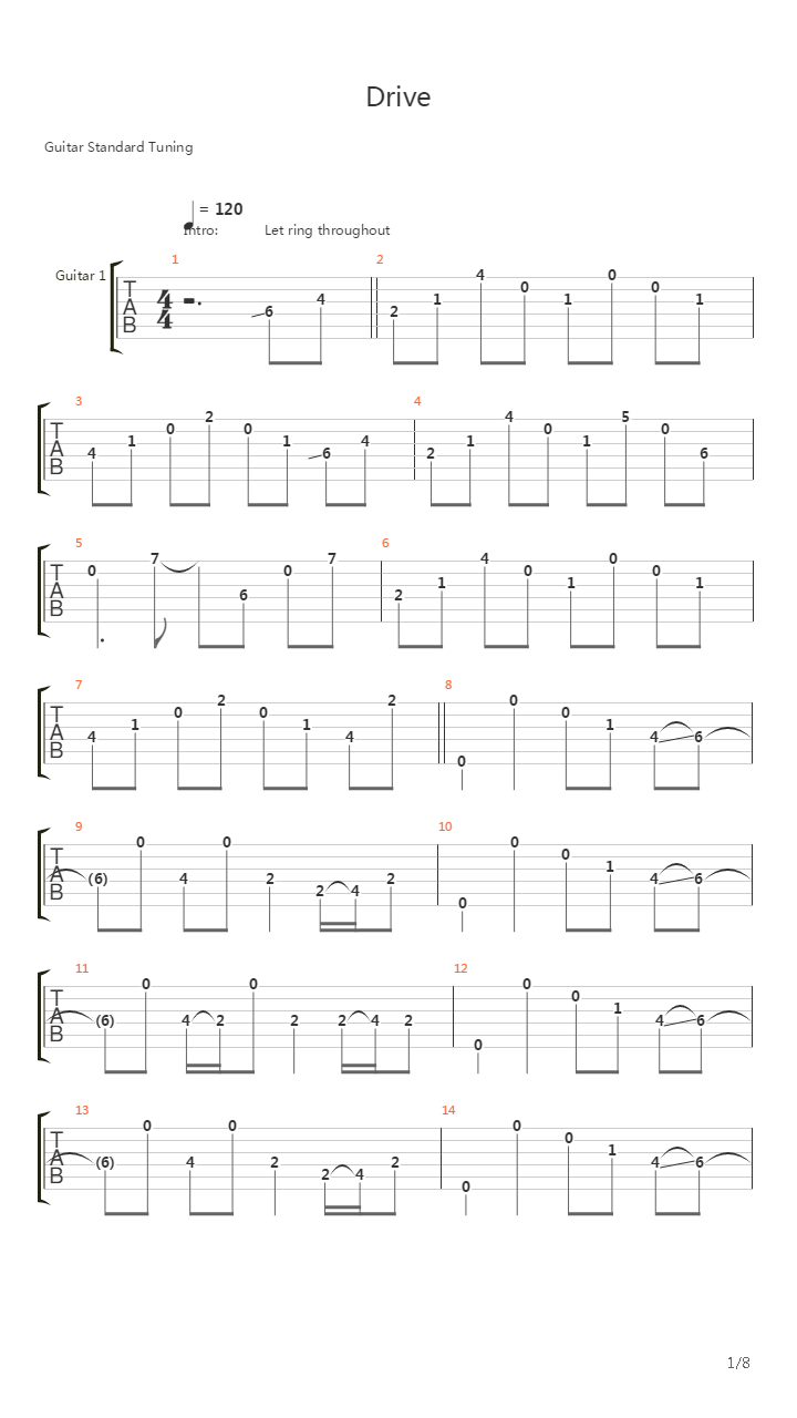 Drive吉他谱
