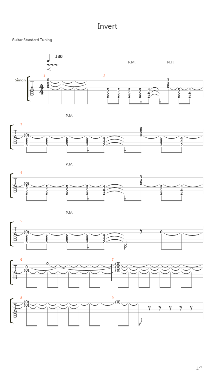 Invert吉他谱