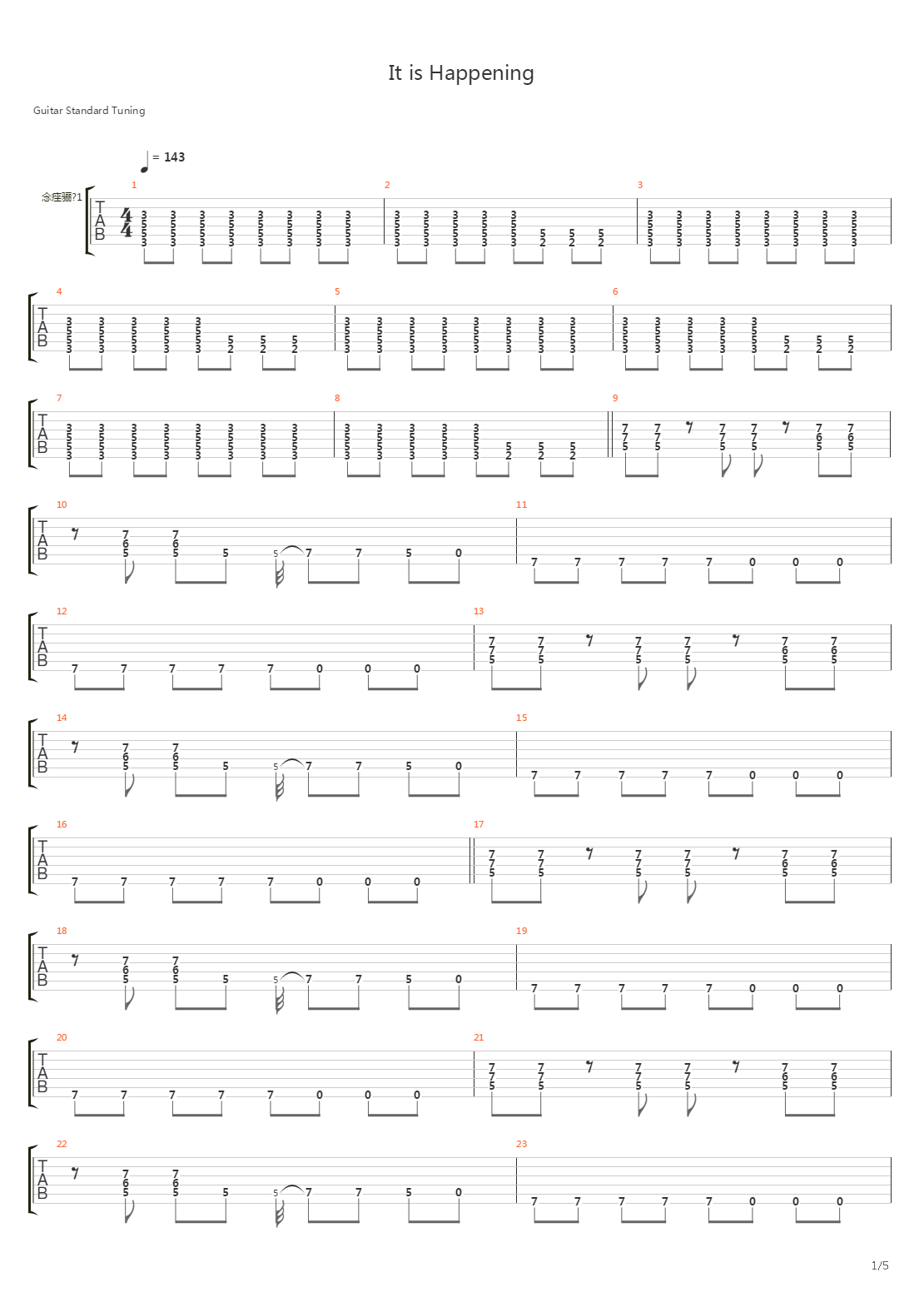 It is Happening吉他谱