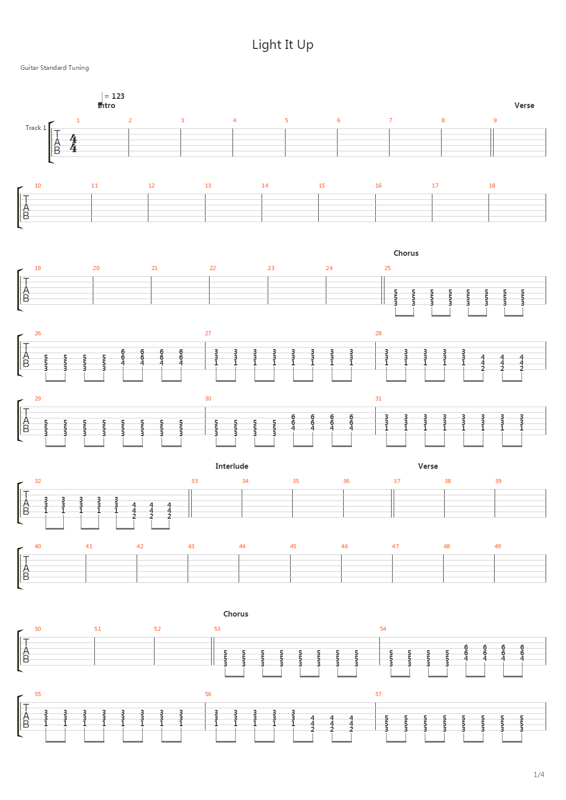 Light It Up吉他谱