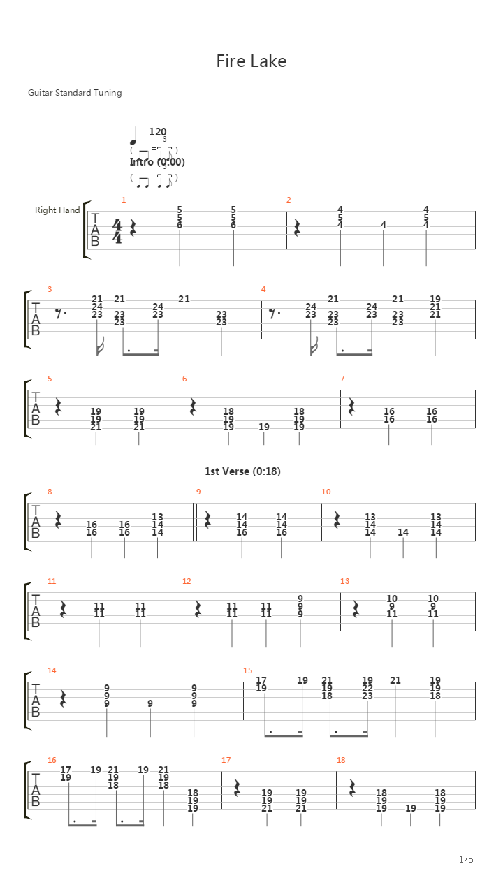 Fire Lake吉他谱
