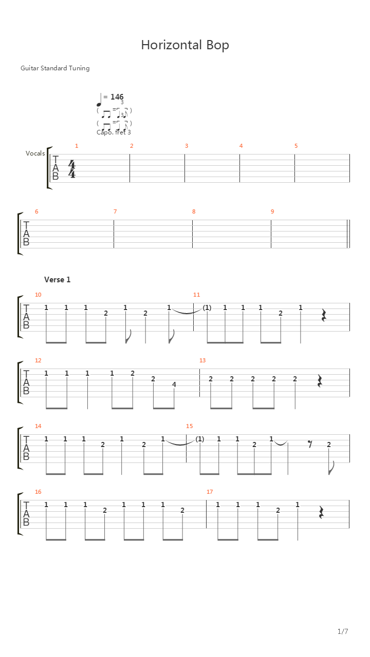 Horizontal Bop吉他谱