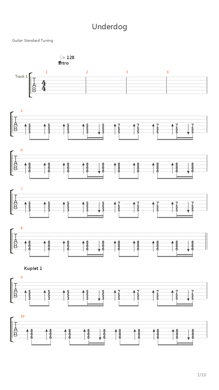 Underdog (arr. by Gitarin.ru)吉他谱