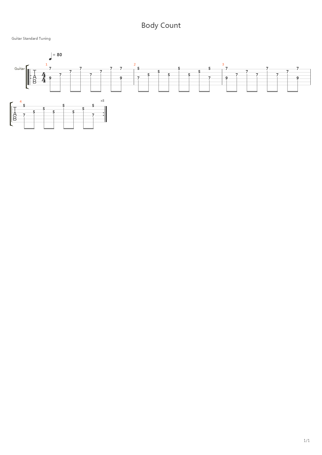 Body Count (Intro)吉他谱