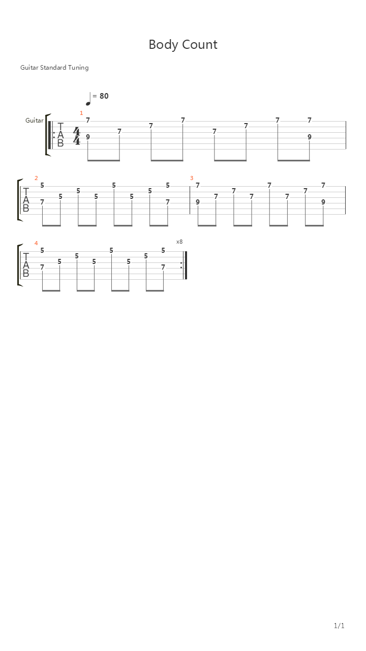 Body Count (Intro)吉他谱