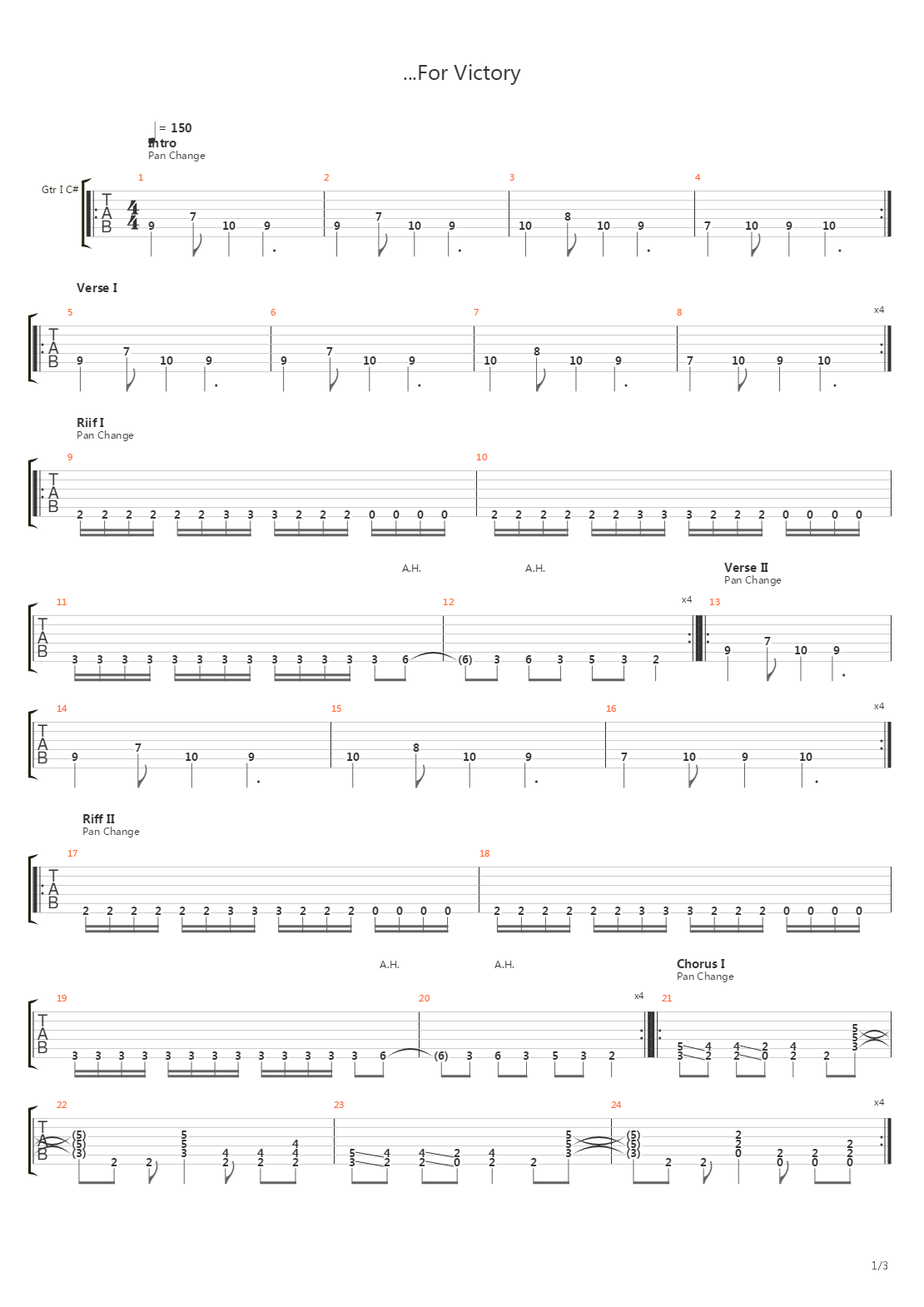 For Victory吉他谱