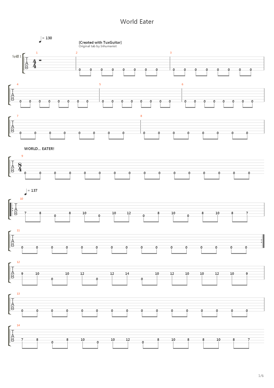 World Eater吉他谱