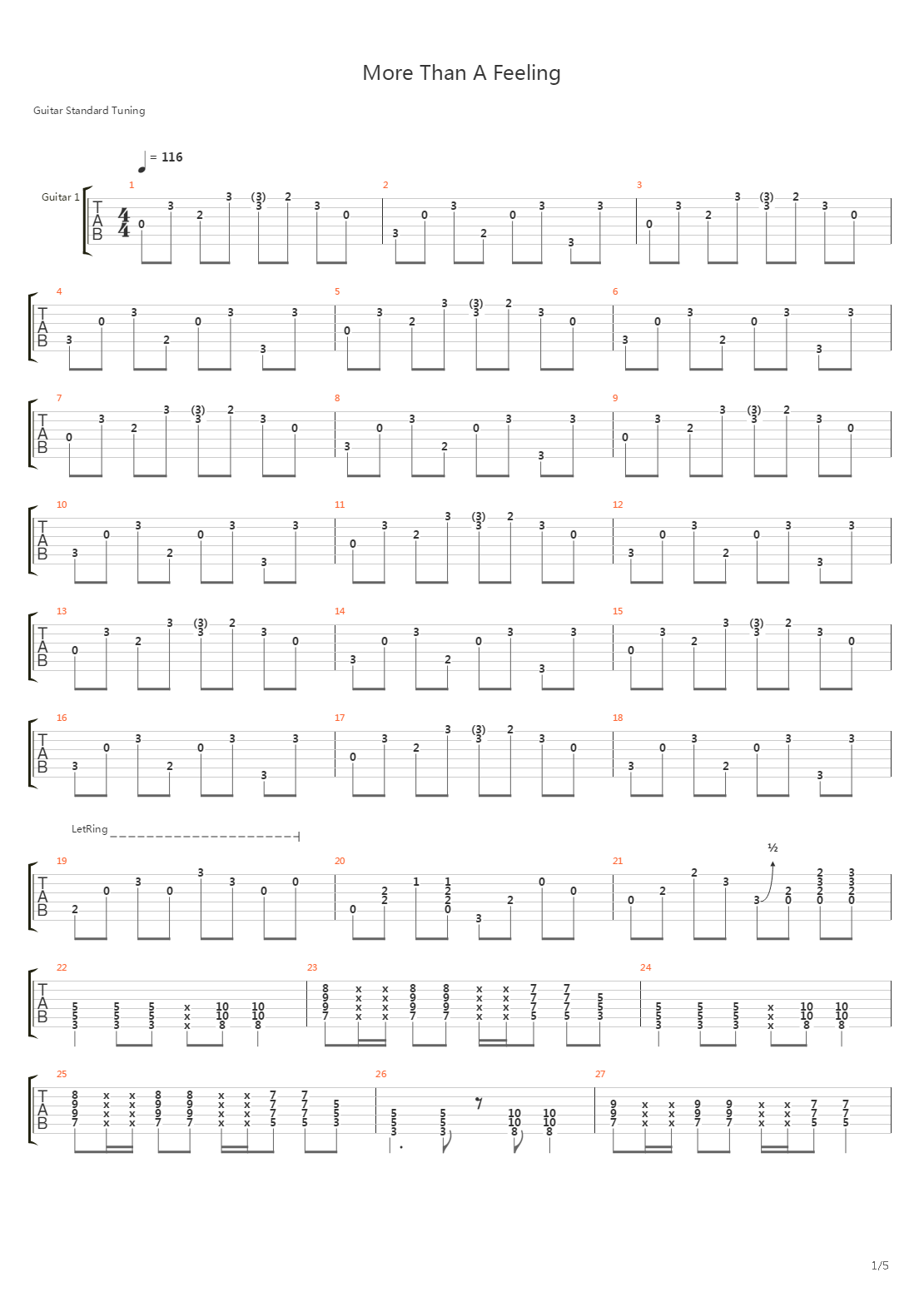 More Than A Feeling吉他谱