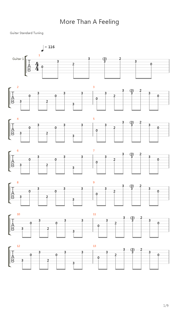 More Than A Feeling吉他谱