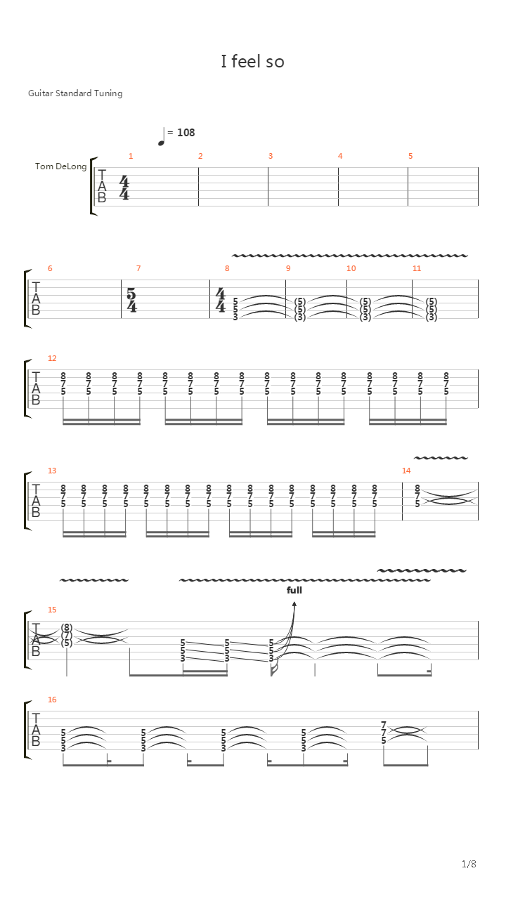 I feel so吉他谱