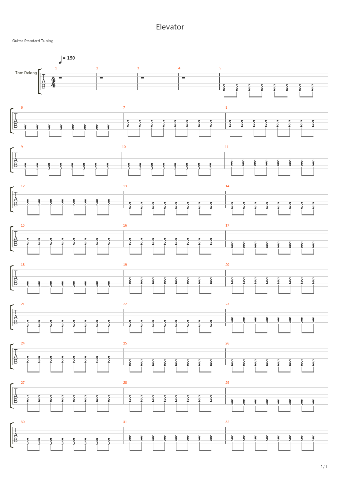 Elevator吉他谱