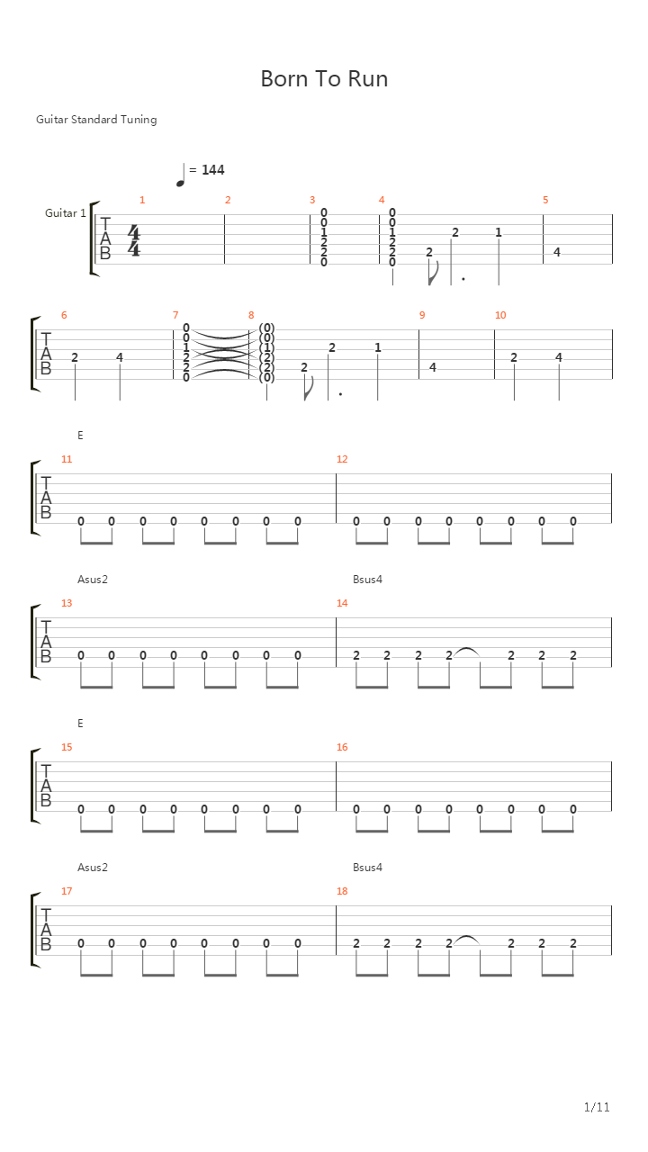 Born to Run吉他谱