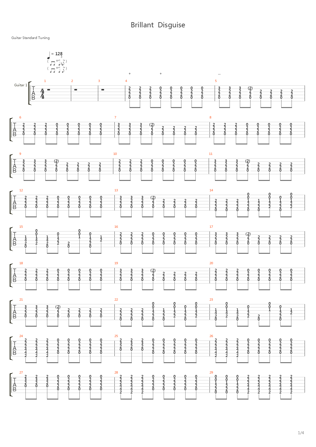 Brillant Disguise吉他谱