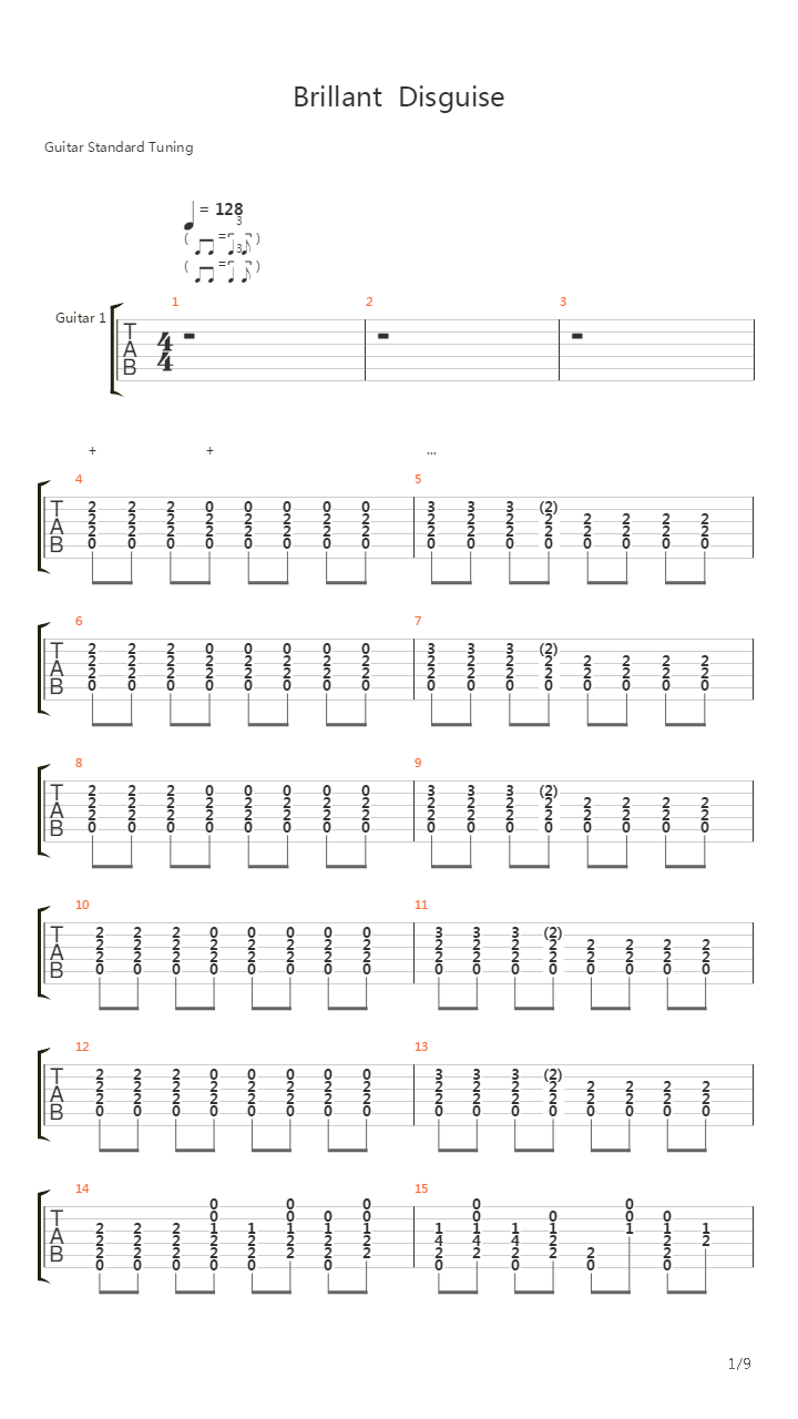 Brillant Disguise吉他谱