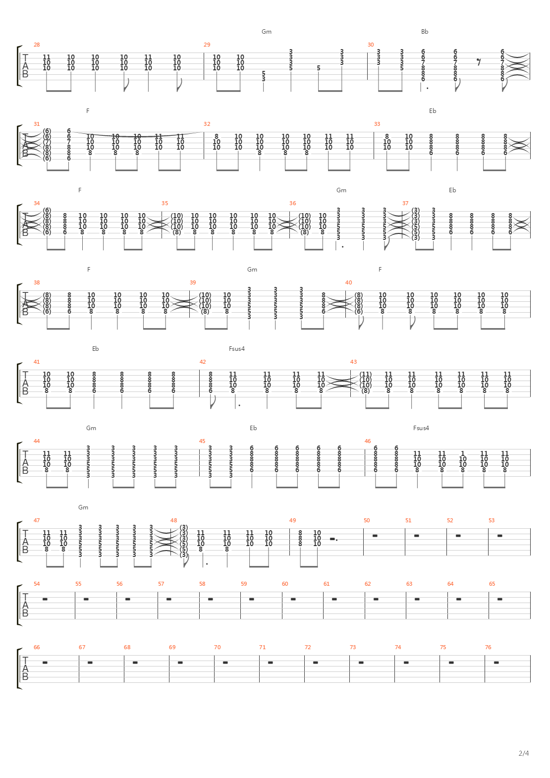 Downbound Train吉他谱