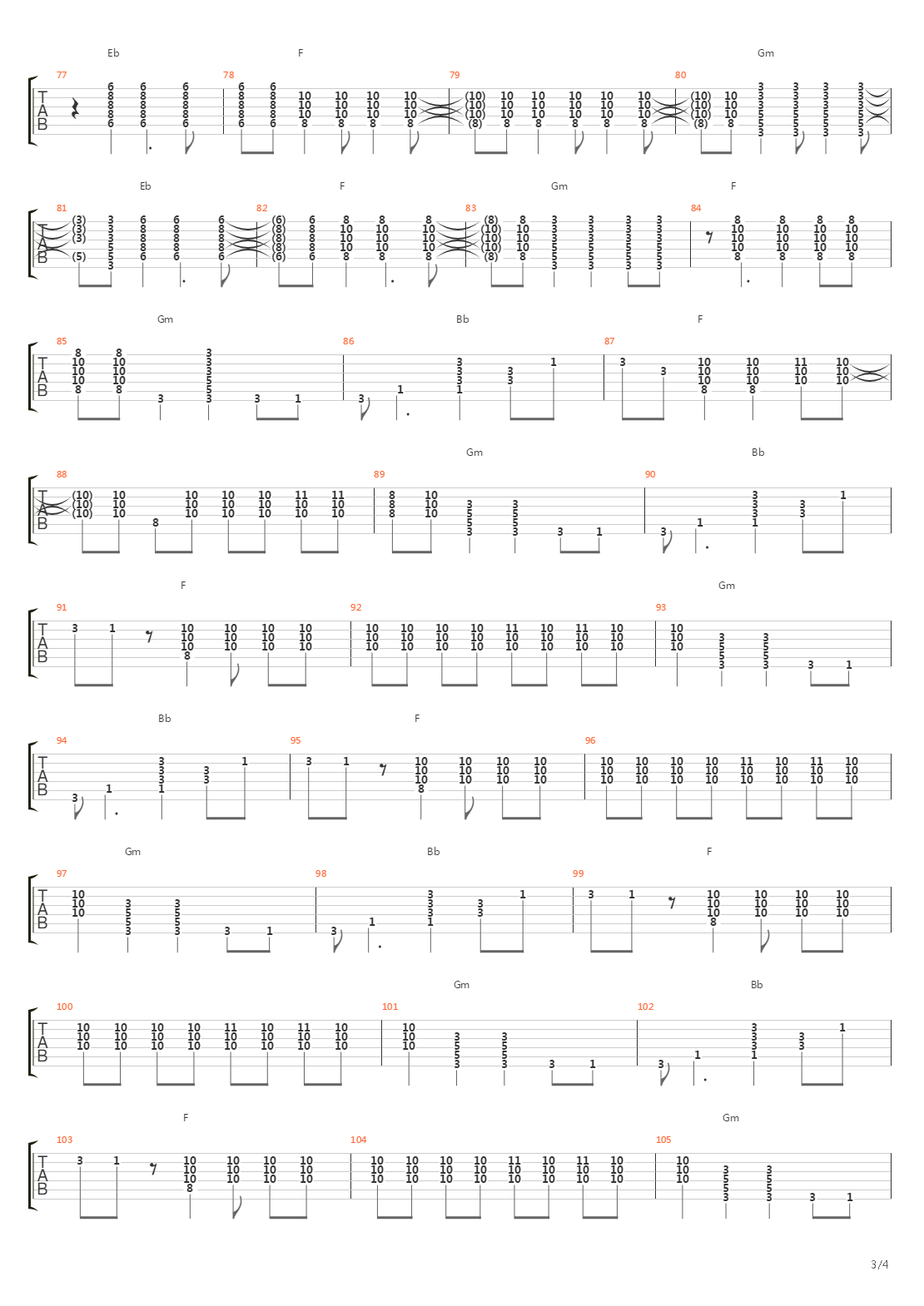 Downbound Train吉他谱