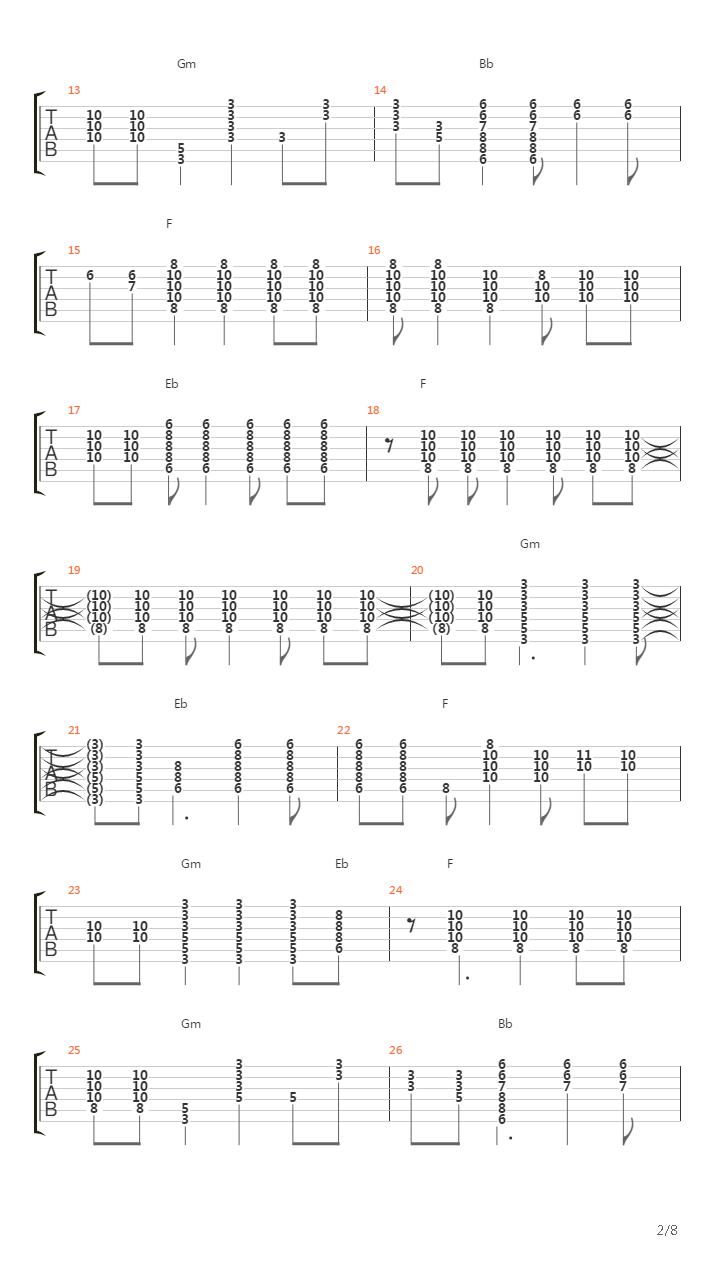 Downbound Train吉他谱