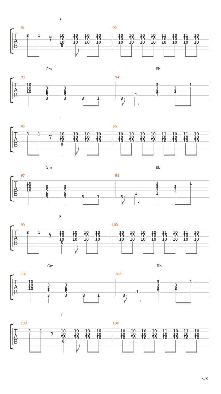 Downbound Train吉他谱