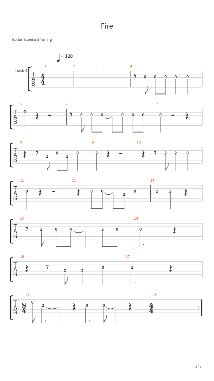 Fire吉他谱